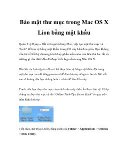 Bảo mật thư mục trong Mac OS X Lion bằng mật khẩu