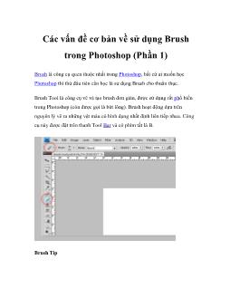 Các vấn đề cơ bản về sử dụng Brush trong Photoshop (Phần 1)