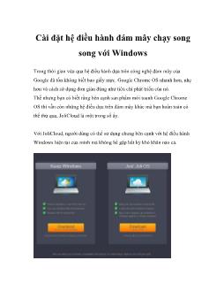 Cài đặt hệ điều hành đám mây chạy song song với Windows