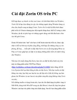 Cài đặt Zorin OS trên PC