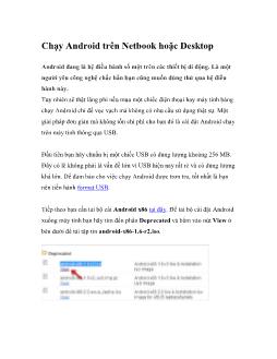 Chạy Android trên Netbook hoặc Desktop