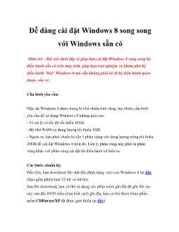 Dễ dàng cài đặt Windows 8 song song với Windows sẵn có