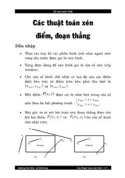 Đồ họa máy tính - Các thuật toán xén điểm, đoạn thẳng