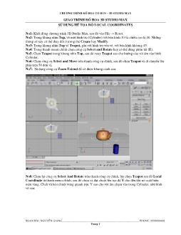 Giáo trình đồ họa 3D studio max sử dụng hệ tọa độ local coordinates
