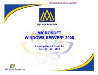 Giáo trình Microsoft windows server® 2008
