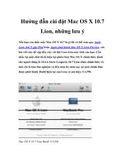 Hướng đẫn cài đặt Mac OS X 10.7 Lion, những lưu ý