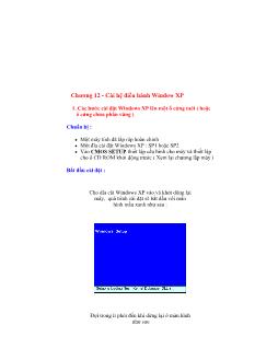 Hướng dẫn Cài hệ điều hành Window XP
