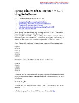 Hướng dẫn chi tiết JailBreak iOS 4.3.1 bằng Sn0wBreeze