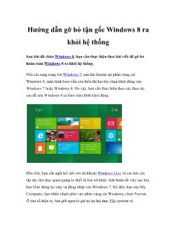 Hướng dẫn gỡ bỏ tận gốc Windows 8 ra khỏi hệ thống