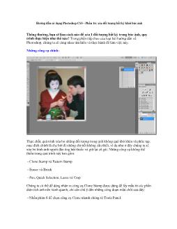 Hướng dẫn sử dụng Photoshop CS5 - Phần 16: xóa đối tượng bất kỳ khỏi bức ảnh