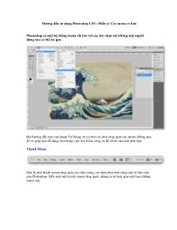 Hướng dẫn sử dụng Photoshop CS5 - Phần 4: Các menu cơ bản