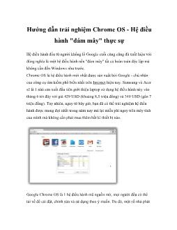 Hướng dẫn trải nghiệm Chrome OS -Hệ điều hành 