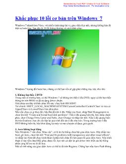 Khắc phục 10 lỗi cơ bản trên Windows 7