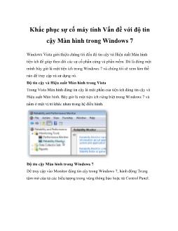 Khắc phục sự cố máy tính vấn đề với độ tin cậy màn hình trong Windows 7