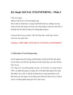 Kỹ thuật SOCIAL ENGINEERING -Phần I