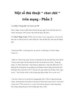 Một số thủ thuật “ chat chit “ trên mạng - Phần 2