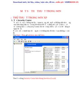 Một số thủ thuật trong Win