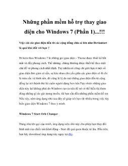 Những phần mềm hỗ trợ thay giao diện cho Windows 7 (Phần 1)