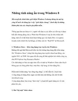 Những tính năng ẩn trong Windows 8