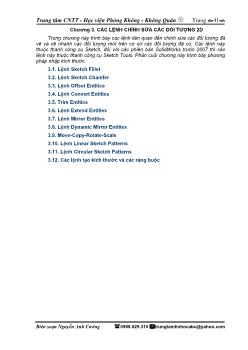 Phần mềm thiết kế tự động 3D solidworks - Chương 3: Các lệnh chỉnh sửa các đối tượng 2D