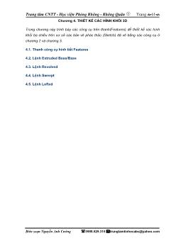 Phần mềm thiết kế tự động 3D SolidWorks - Chương 4: Thiết kế các hình khối 3D