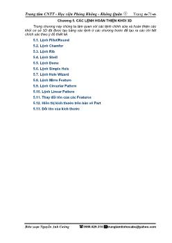 Phần mềm thiết kế tự động 3D solidworks - Chương 5: Các lệnh hoàn thiện khối 3D