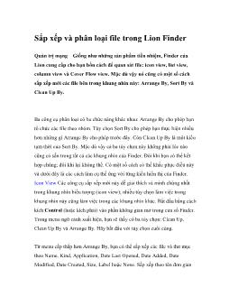 Sắp xếp và phân loại file trong Lion Finder