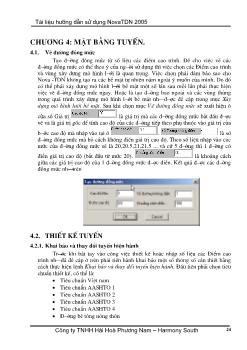 Tài liệu hướng dẫn sử dụng NovaTDN 2005 - Chương 4: Mặt bằng tuyến