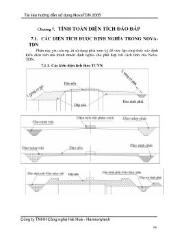 Tài liệu hướng dẫn sử dụng NovaTDN 2005 - Chương 7: Tính toán diện tích đào đắp
