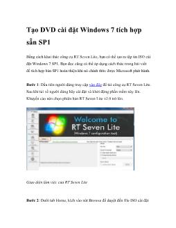 Tạo DVD cài đặt Windows 7 tích hợp sẵn SP1
