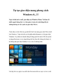 Tự tạo giao diện mang phong cách Windows 8...!!!