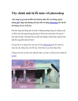 Tùy chỉnh ảnh bị lỗi màu với photoshop