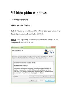 Vô hiệu phím windows