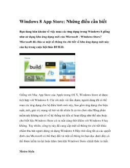 Windows 8 App Store: Những điều cần biết