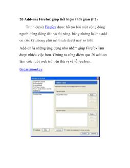 20 Add-Ons Firefox giúp tiết kiệm thời gian (Phần 2)