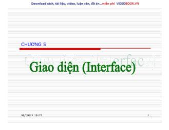 Bài giảng lập trường hướng đối tượng: Giao diện (Interface)