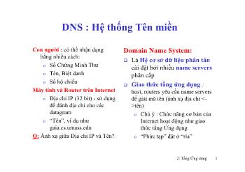 Bài giảng Mạng máy tính: DNS_Hệ thống Tên miền