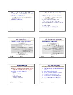 Các tiêu chuẩn thiết và các bước thiết kế web