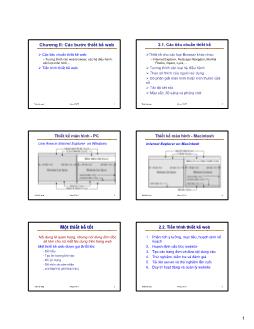 Các tiêu chuẩn thiết và các bước thiết kế web