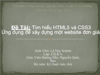 Đề tài Tìm hiểu HTML5 và CSS3  - Ứng dụng để xây dựng một website đơn giản
