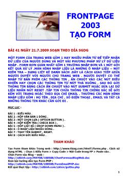 Frontpage 2003 tạo form