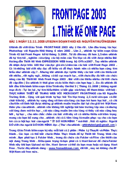 Frontpage 2003 - Thiết kế one page