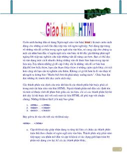 Giáo trình HTML