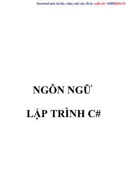 Giáo trình Ngôn ngữ lập trình c#