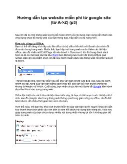Hướng dẫn tạo website miễn phí từ google site (từ A->Z) (phần 3)