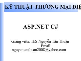 Kỹ thuật thương mại điện tử - Asp.net C#