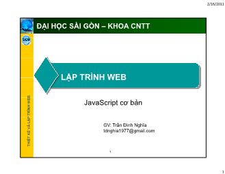 Lập trình web - JavaScript cơbản