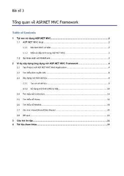 Tài liệu Asp. net - Bài số 3: Tổng quan về ASP.NET MVC Framework