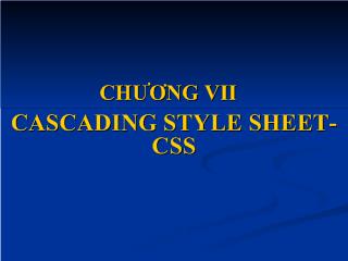 Tài liệu CSS