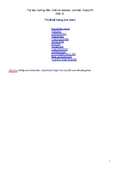 Tài liệu hướng dẫn thiết kế website cá nhân EasyVN - Bài 3: Thiết kế trang (cơ bản)